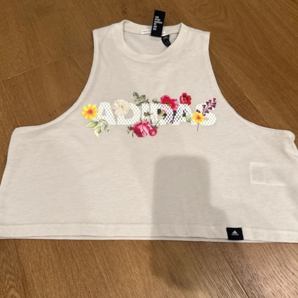 Adidas Women’s Colorful Graphic Floral Crop Tank Top Limited Edition NWOT
